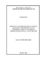 Luận Án tiến sĩ nghiên cứu thành phần hóa học và khảo sát một số hoạt tính sinh học của loài lycopodiella cernua  và kadsura coccinea Ở việt nam