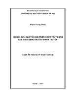 Luận Án tiến sĩ nghiên cứu Đặc tính bôi trơn nhiệt thủy Động của Ổ có dạng Đầu to thanh truyền