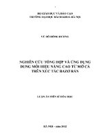 Luận Án tiến sĩ nghiên cứu tổng hợp và Ứng dụng dung môi hiệu năng cao từ mỡ cá thải trên xúc tác bazơ rắn