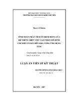 Luận Án tiến sĩ tính toán phân tích Ổn Định Động của hệ thống Điện việt nam theo mô hình chi tiết có xét Đến khả năng Ứng dụng tcsc