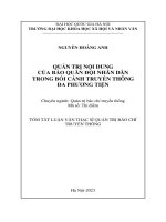 02050007125 tómtắt quản trị nội dung của báo quân Đội nhân dân trong bối cảnh truyền thông Đa phương tiện