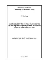 Luận Án tiến sĩ nghiên cứu biến tính vỏ trấu thành xúc tác cacbon hóa mao quản trung bình sử dụng Để tổng hợp dầu nhờn sinh học