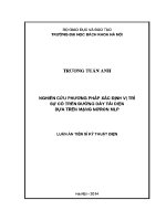 Luận Án tiến sĩ nghiên cứu phương pháp xác Định vị trí sự cố trên Đường dây tải Điện dựa trên mạng nơron mlp