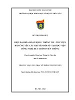 02050007133 tómtắt hiện Đại hóa hoạt Động thông tin – thư viện Đáp Ứng yêu cầu chuyển Đổi số tại học viện công nghệ bưu chính viễn thông