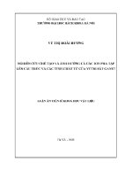 Luận Án tiến sĩ nghiên cứu chế tạo và Ảnh hưởng của các ion pha tạp lên cấu trúc và các tính chất từ của yttri sắt ganet
