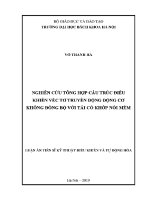 Luận Án tiến sĩ nghiên cứu tổng hợp cấu trúc Điều khiển véc tơ truyền Động Động cơ không Đồng bộ với tải có khớp nối mềm