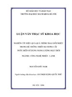 Luận Án tiến sĩ nghiên cứu hiệu quả quá trình trao Đổi nhiệt trong hệ thống thiết bị chưng cất nước biển sử dụng năng lượng mặt trời