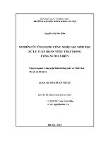 Luận Án tiến sĩ nghiên cứu Ứng dụng công nghệ lọc sinh học xử lý tuần hoàn nước thải trong Ương nuôi cá biển