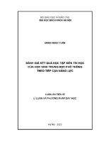 Luận Án tiến sĩ Đánh giá kết quả học tập môn tin học của học sinh trung học phổ thông theo tiếp cận năng lực