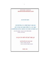 Luận Án tiến sĩ Ảnh hưởng của nhiệt Độ và Độ Ẩm lên tính chất Điện môi của vật liệu composite dùng trong máy biến Áp Điện lực