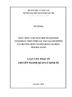 Luận Án tiến sĩ phân tích và Đề xuất một số giải pháp nhằm hoàn thiện công tác Đào tạo, bồi dưỡng cán bộ công Đoàn tại liên Đoàn lao Động tỉnh bắc giang