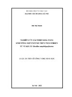 Luận Án tiến sĩ nghiên cứu cải thiện khả năng sinh tổng hợp enzyme thủy phân fibrin từ vi khuẩn bacillus amyloliquefaiens