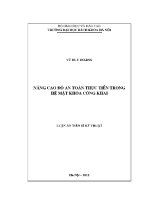 Luận Án tiến sĩ nâng cao Độ an toàn thực tiễn trong hệ mật khóa công khai