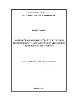 Luận Án tiến sĩ nghiên cứu công nghệ nuôi cấy và thu nhận tetrodotoxin từ một số chủng vi khuẩn phân lập từ cá nóc Độc việt nam