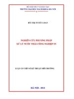 Luận Án tiến sĩ nghiên cứu phương pháp xử lý nước thải công nghiệp in