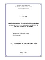 Luận Án tiến sĩ nghiên cứu khả năng tích tụ thủy ngân trong nghêu bến tre meretrix lyrata sowerby 1829 Ở khu vực cửa sông bạch Đằng hải phòng