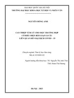 02050007174 tóm tắt can thiệp tâm lý cho một trường hợp có biểu hiện rối loạn lo Âu liên quan Đến Đại dịch covid – 19