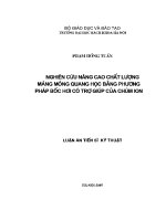 Luận Án tiến sĩ nghiên cứu nâng cao chất lượng màng mỏng quang học bằng phương pháp bốc hơi có trợ giúp của chùm ion