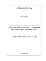 Luận Án tiến sĩ nghiên cứu tổng hợp và khảo sát các tính chất của vật liệu nano lai giữa hạt nano bạc và oxit graphene nhằm Ứng dụng trong cảm biến môi trường