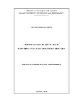 Luận Án tiến sĩ competitive ecosystems continuous and discrete models