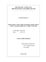 Luận Án tiến sĩ hình thành và phát triển thị trường chứng khoán cho các doanh nghiệp vừa và nhỏ Ở việt nam