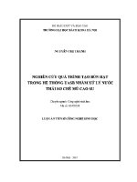 Luận Án tiến sĩ nghiên cứu quá trình tạo bùn hạt trong hệ thống uasb nhằm xử lý nước thải sơ chế mủ cao su