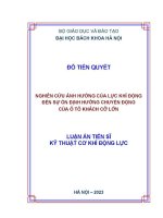 Luận Án tiến sĩ nghiên cứu Ảnh hưởng của lực khí Động Đến sự Ổn Định chuyển Động của Ô tô khách cỡ lớn