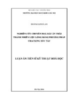Luận Án tiến sĩ nghiên cứu chuyển hóa dầu Ăn thải thành nhiên liệu lỏng bằng phương pháp cracking xúc tác