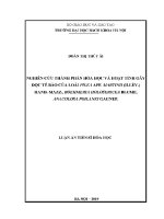 Luận Án tiến sĩ nghiên cứu thành phần hóa học và hoạt tính gây Độc tế bào của loài pilea aff martinii h lév
