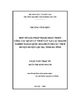 Luận văn thạc sĩ một số giải pháp nhằm hoàn thiện công tác quản lý thuế vat tại các doanh nghiệp ngoài quốc doanh Ở chi cục thuế huyện lộc hà tỉnh hà tĩnh