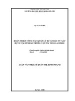 Luận văn thạc sĩ hoàn thiện công tác quản lý dự Án Đầu tư xây dựng tại sở giao thông vận tải lai châu