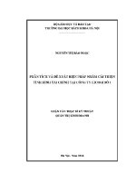 Luận văn thạc sĩ phân tích và Đề xuất biện pháp nhằm cải thiện tình hình tài chính tại công ty licogi số 1