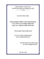 Luận văn thạc sĩ hoạch Định chiến lược kinh doanh của công ty cổ phần kính nổi chu lai indevco Đến năm 2016