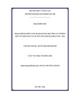 Luận văn thạc sĩ hoạch Định chiến lược kinh doanh cho công ty cổ phần kết cấu kim loại và lắp máy dầu khí giai Đoạn 2012 2016