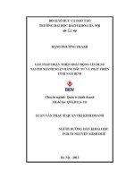 Luận văn thạc sĩ giải pháp hoàn thiện hoạt Động tín dụng tại chi nhánh ngân hàng Đầu tư và phát triển tỉnh nam Định