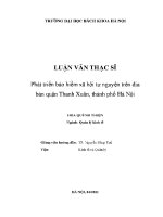 Luận văn thạc sĩ phát triển bảo hiểm xã hội tự nguyện trên Địa bàn quận thanh xuân, thành phố hà nội