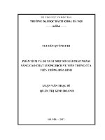 Luận văn thạc sĩ phân tích và Đề xuất một số giải pháp nhằm nâng cao chất lượng dịch vụ viễn thông của viễn thông hòa bình