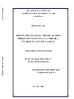 Luận văn thạc sĩ một số giải pháp hoàn thiện hoạt Động marketing nhằm nâng cao hiệu quả các dịch vụ tại vnpt nam Định