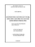 Luận văn thạc sĩ giải pháp nâng cao năng lực cán bộ công chức làm công tác cải cách hành chính Ở tỉnh hà tĩnh