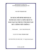 Luận văn thạc sĩ Áp dụng mô hình servqual Đánh giá chất lượng dịch vụ Đào tạo tại trung tâm Đào tạo bưu chính viễn thông 1