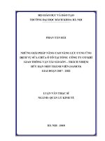 Luận văn thạc sĩ những giải pháp nâng cao năng lực cung Ứng dịch vụ sửa chữa Ô tô tại tổng công ty cơ khí giao thông vận tải sài gòn trách nhiệm hữu hạn một thành viên samco giai Đoạn 2017 2022