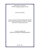 Luận văn thạc sĩ nâng cao chất lượng sản phẩm dây chuyền sản xuất phân Đạm urê của công ty cổ phần phân Đạm và hóa chất hà bắc