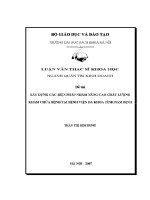 Luận văn thạc sĩ xây dựng các biện pháp nhằm nâng cao chất lượng khám chữa bệnh tại bệnh viện Đa khoa tỉnh nam Định