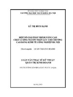 Luận văn thạc sĩ một số giải pháp nhằm nâng cao chất lượng nguồn nhân lực cho trường cao Đẳng kinh tế công nghiệp hà nội