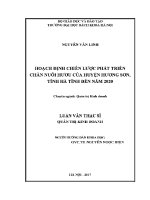 Luận văn thạc sĩ hoạch Định chiến lược phát triển chăn nuôi hươu của huyện hương sơn tỉnh hà tĩnh Đến năm 2020