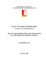 Luận văn thạc sĩ hoạch Định chiến lược kinh doanh của viễn thông hà nội Đến năm 2015