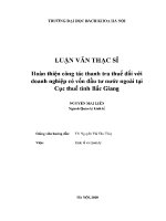 Luận văn thạc sĩ hoàn thiện công tác thanh tra thuế Đối với doanh nghiệp có vốn Đầu tư nước ngoài tại cục thuế tỉnh bắc giang