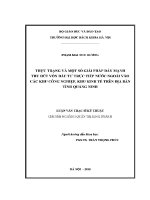 Luận văn thạc sĩ thực trạng và một số giải pháp Đẩy mạnh thu hút Đầu tư trục tiếp nước ngoài vào các khu công nghiệp khu kinh tế trên Địa bàn tỉnh quảng ninh