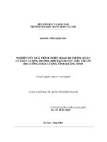 Luận văn thạc sĩ nghiên cứu quá trình triển khai hệ thống quản lý chất lượng iso 9001 2008 tại chi cục tiêu chuẩn Đo lường chất lượng tỉnh quảng ninh