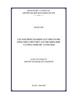 Luận văn thạc sĩ các giải pháp tạo Động lực cho cán bộ công nhân viên chức tại viện khoa học và công nghệ mỏ luyện kim